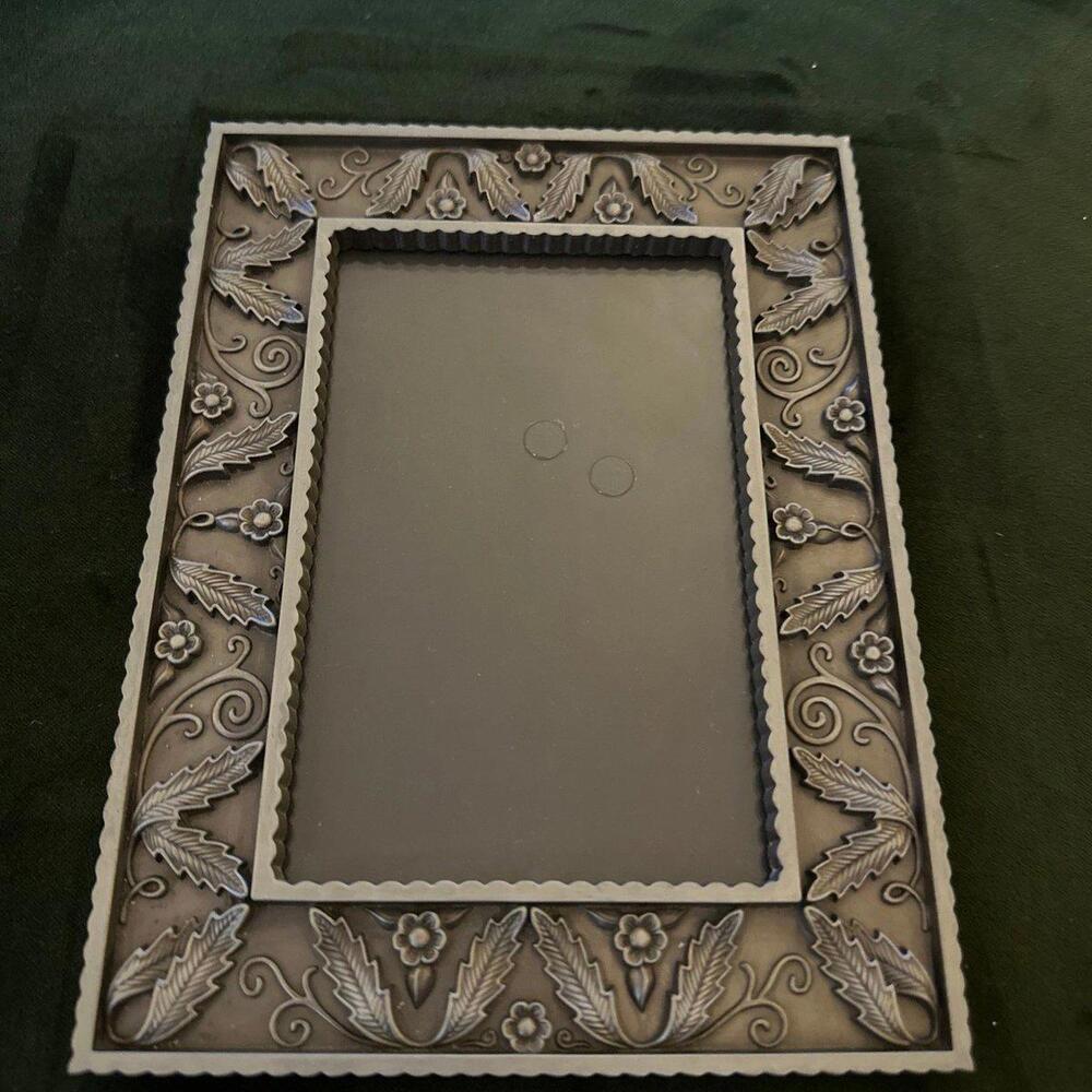 Malden Pewter Frame Floral Leaves